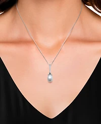 Belle de Mer Cultured Freshwater Drop Pearl (7-8mm) Necklace in Sterling Silver