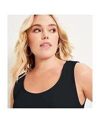 June + Vie Women's Plus Size Scoopneck One + Only Tunic Tank