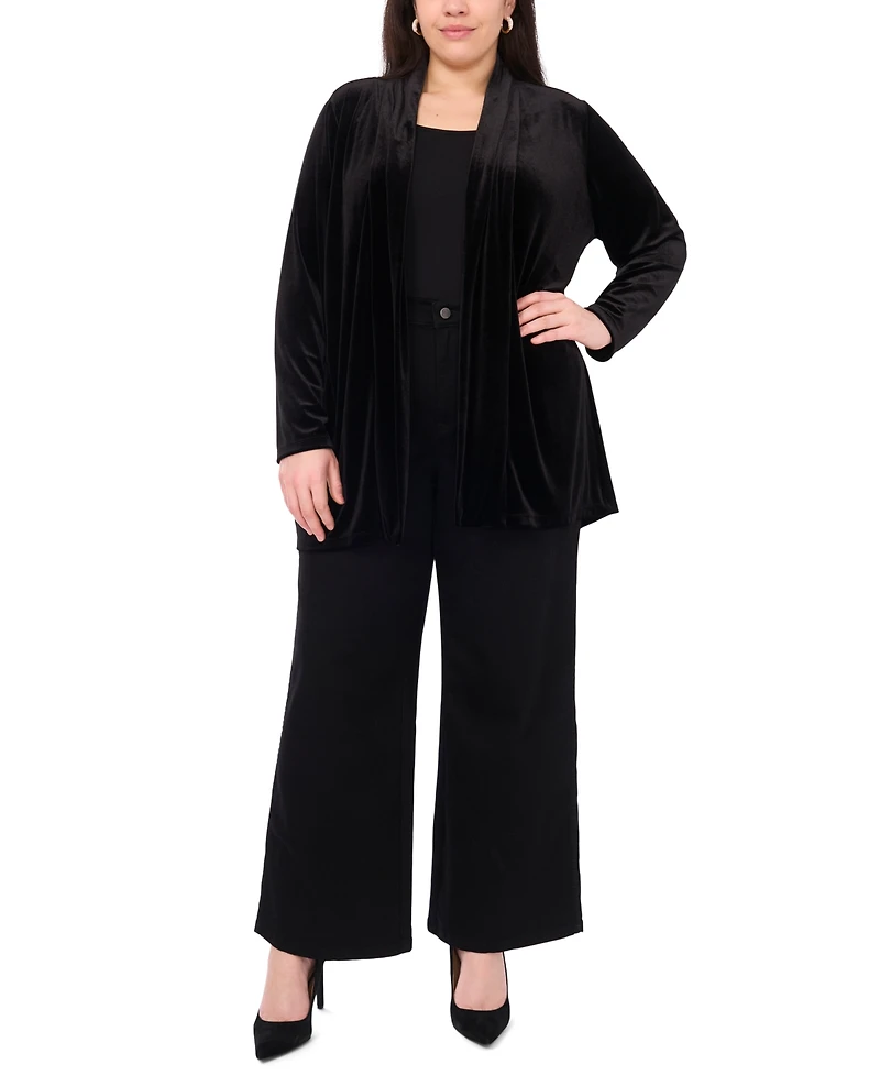 Vince Camuto Plus Open-Front Long-Sleeve Cardigan