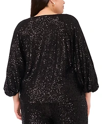 Vince Camuto Plus V-Neck Raglan 3/4-Sleeve Blouse