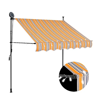 Retractable Awning Yellow and blue Polyester with Pu coating, steel
