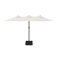 Garden Parasol Sand White Polyester Large Garden Parasol