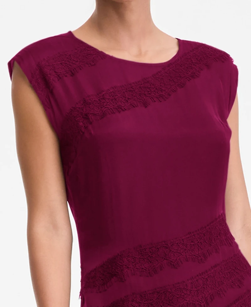 I.n.c. International Concepts Women's Lace Stripe Midi Dress, Macy's Exclusive