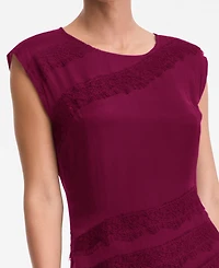 I.n.c. International Concepts Women's Lace Stripe Midi Dress, Macy's Exclusive
