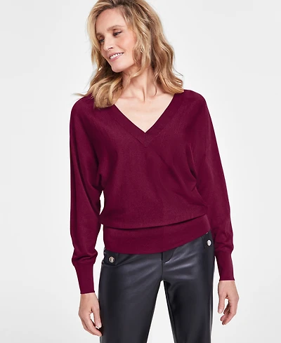 I.n.c. International Concepts Women's V-Neck Sweater, Created for Macy's