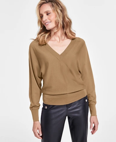 I.n.c. International Concepts Women's V-Neck Sweater, Created for Macy's