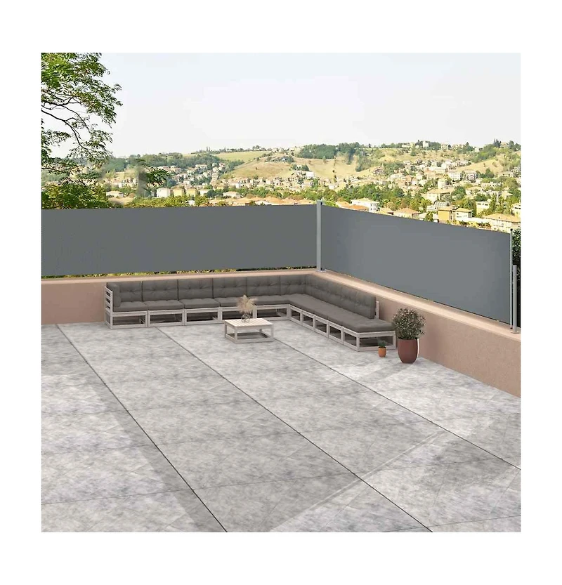 vidaXL Side Awning Anthracite Polyester with Pu coating, steel, aluminum