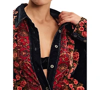 Free People Women's One Night Floral Print Long Sleeve Top