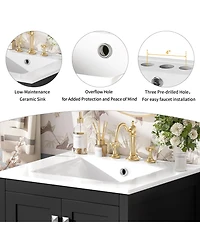 Lovmor Bathroom Vanity with Integrated Undermount Sink Storage Cabinet Divided Drawer for Versatile Storage