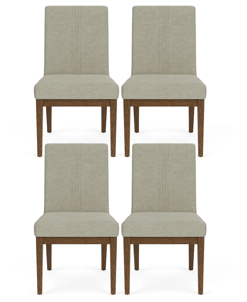 Furniture Davie Cracked Oak and Fabric 4-Pc. Upholstered Chair Set