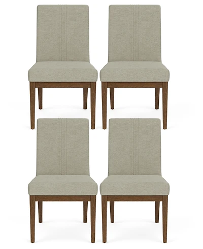 Furniture Davie Cracked Oak and Fabric 4-Pc. Upholstered Chair Set