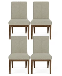 Furniture Davie Cracked Oak and Fabric 4-Pc. Upholstered Chair Set