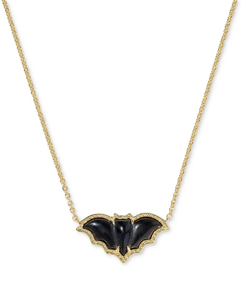 Kendra Scott Obsidian 14K Gold Over Brass Bat Pendant Necklace