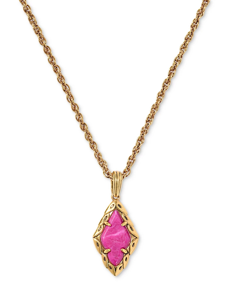 Kendra Scott Adeline Short Pendant Gold-Tone Teardrop Necklace