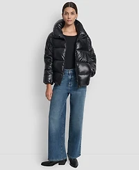 Dkny Jeans Women's Long Sleeve Quilted Puffer Jacket