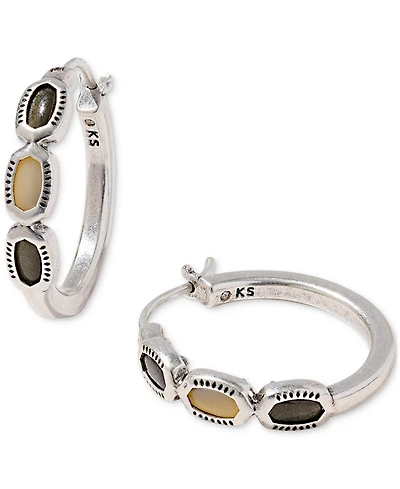 Kendra Scott Mini Elisa Multi-Stone Gold-Tone Hoop Earrings