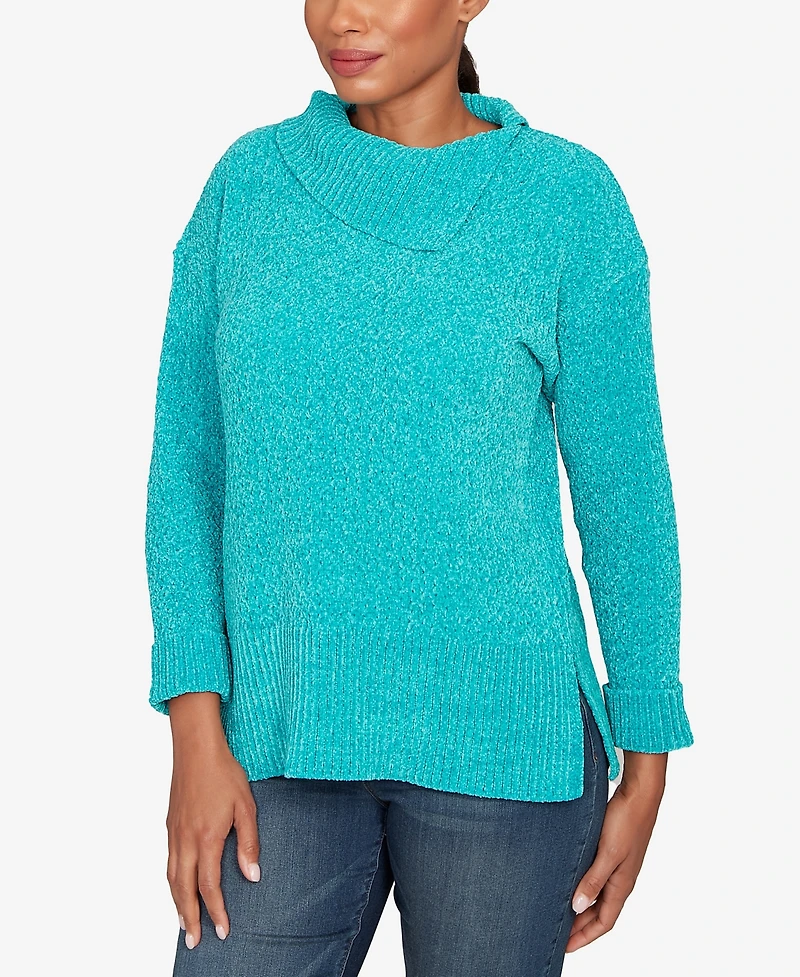 Ruby Rd. Petite Split Cowl Chenille Pullover Sweater