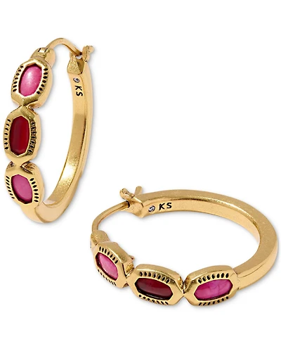 Kendra Scott Mini Elisa Multi-Stone Gold-Tone Hoop Earrings