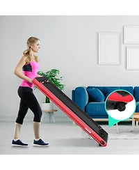 Hongge 2.25HP 2 in 1 Folding Treadmill with App Speaker Remote Control-Red