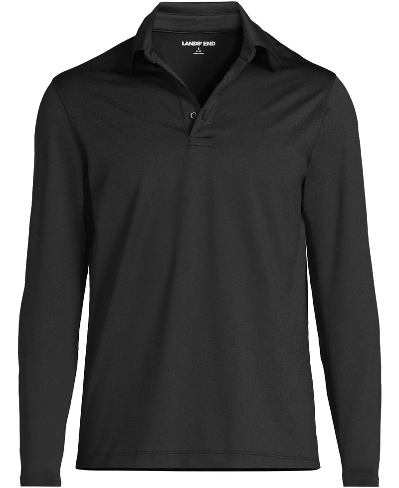 Lands' End School Uniform Men's Rapid Dry Long Sleeve Modern Fit Polo