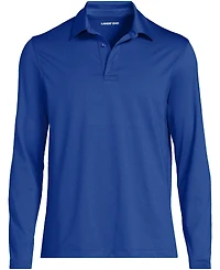 Lands' End School Uniform Men's Rapid Dry Long Sleeve Modern Fit Polo