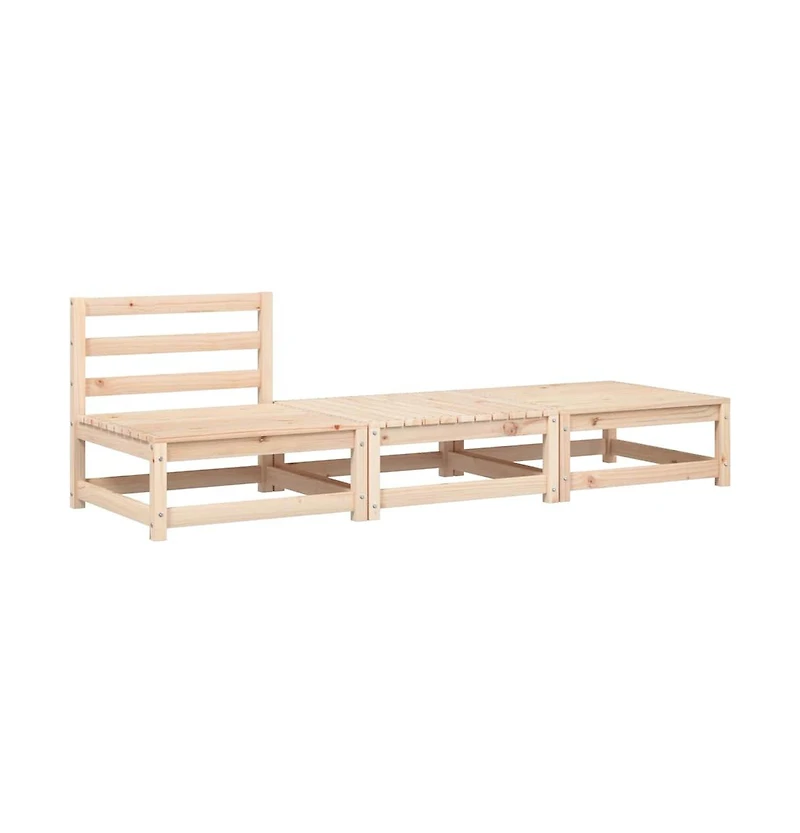 Patio Sofa Gray, Natural Wood