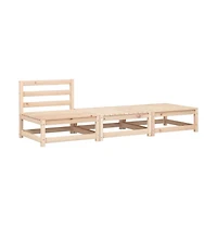 Patio Sofa Gray, Natural Wood