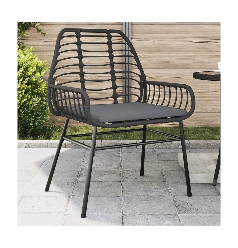 Garden Chair Black Pe Rattan Standard size for adults