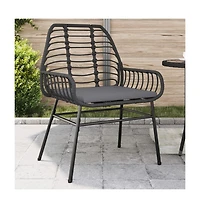 Garden Chair Black Pe Rattan Standard size for adults