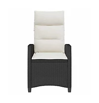vidaXL Reclining Garden Chair Black Pe rattan Foldable