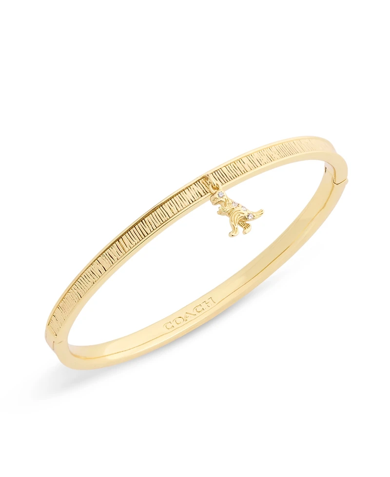 Coach Gold Plated Rexy Charm Bangle Bracelets