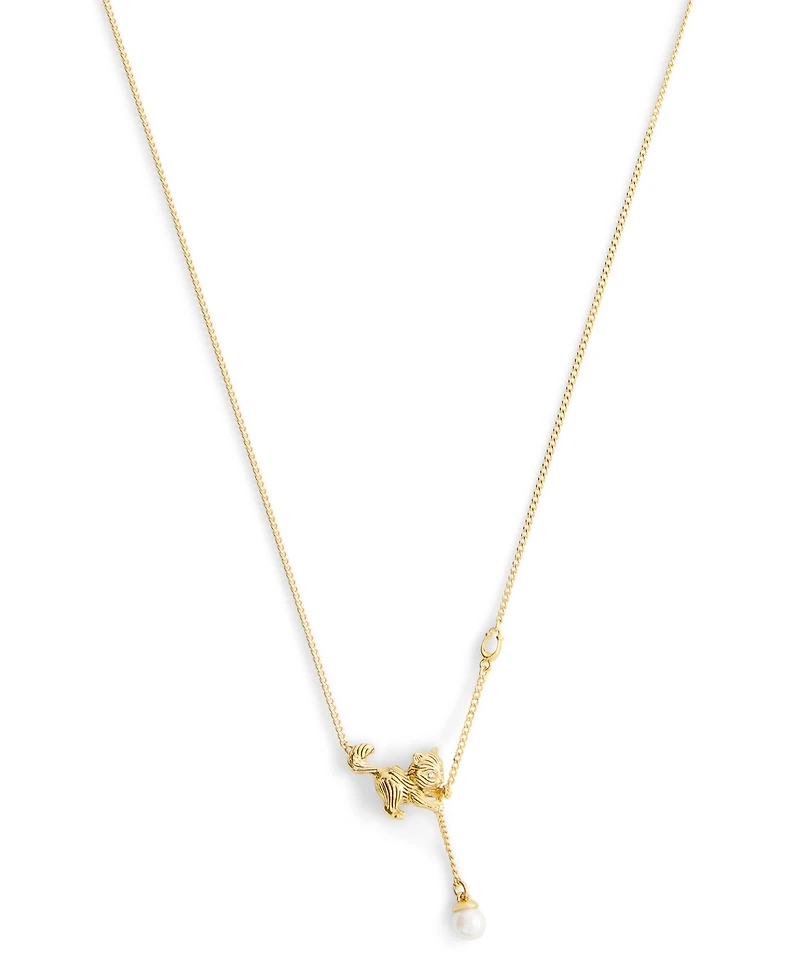 Coach Gold Plated Signature Cat Pendant Necklace