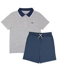 Tommy Bahama Boys Polo Short Sleeve Classic Heather Shirt and Set