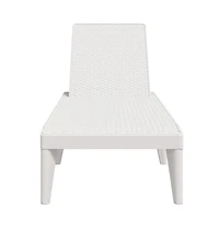 Sun Lounger White Polypropylene Medium Multi-Position Backrest