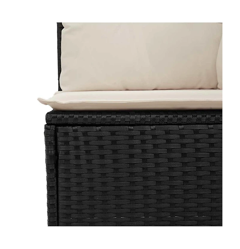 Garden Sofa Black Pe rattan Small Uv-resistant materials