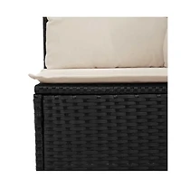 Garden Sofa Black Pe rattan Small Uv-resistant materials