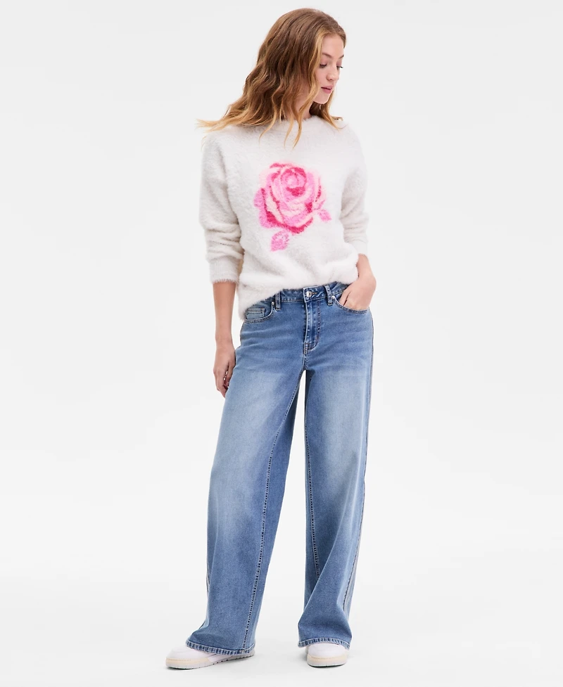 Madden Girl Juniors' Ultra 90s Metallic-Stripe Jeans