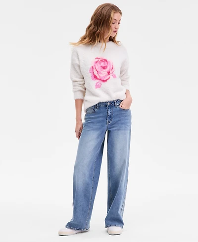 Madden Girl Juniors' Ultra 90s Metallic-Stripe Jeans