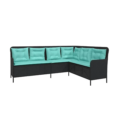 Patio Sofa Black, Turquoise