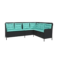 Patio Sofa Black, Turquoise