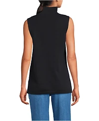 Lands' End Women's Fine Gauge Sleeveless Mock Sweater