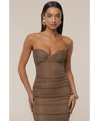 Jluxlabel Women's Ruched Metallic Maxi Dress