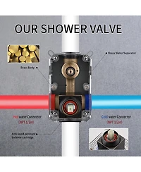 Rainsken Shower System Shower Faucet Combo Set Wall Mounted with 10" Rainfall Shower Head and Handheld Shower Faucet