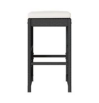 Garden Bar Stool Set of 4 Black, Cream