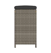 Garden Bar Stool Set of 4 Grey Pe rattan Standard