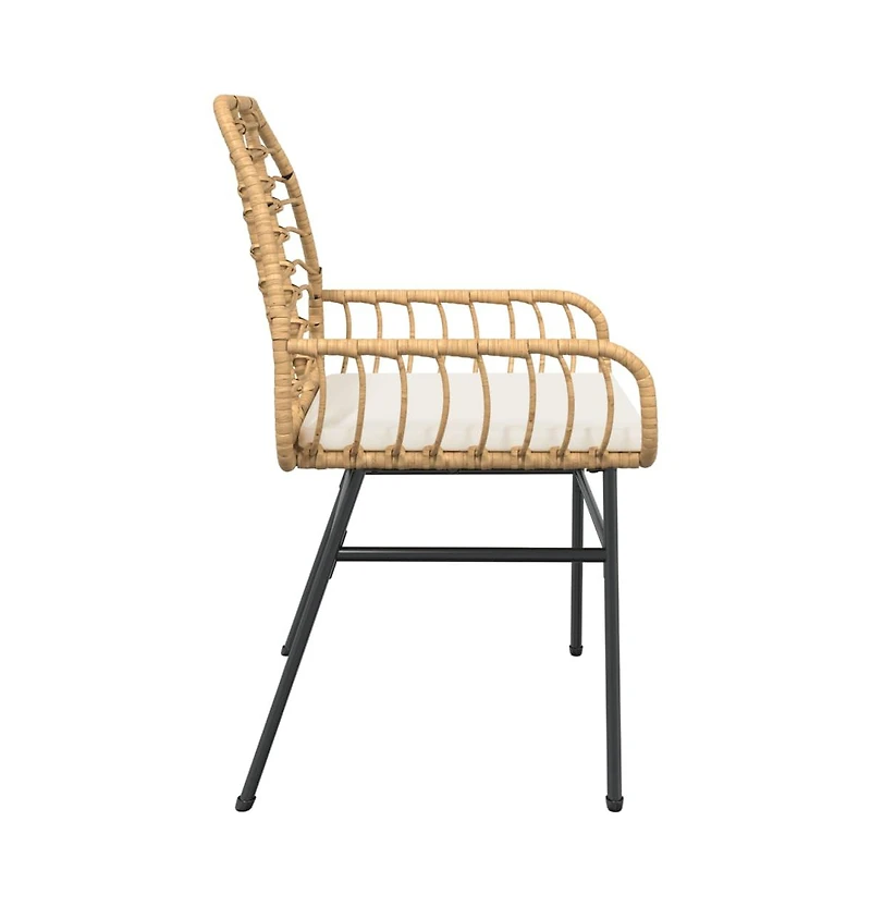 Garden Chair Brown Pe rattan Medium Removable Covers