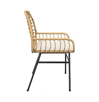 Garden Chair Brown Pe rattan Medium Removable Covers