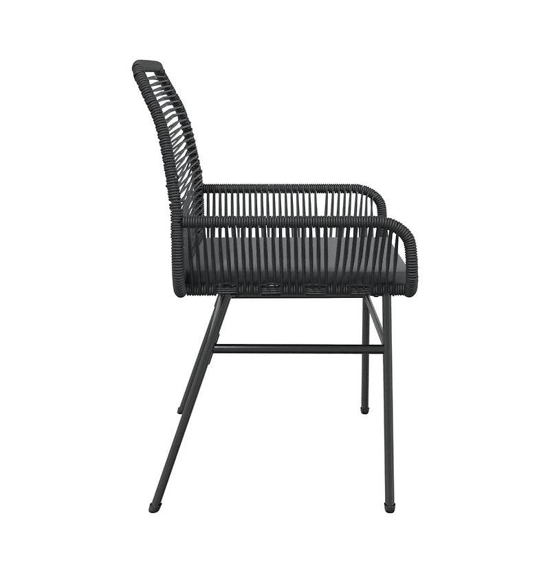 Garden Chair Black Pe rattan Medium Uv-resistant materials