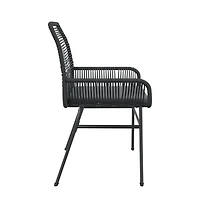 Garden Chair Black Pe rattan Medium Uv-resistant materials