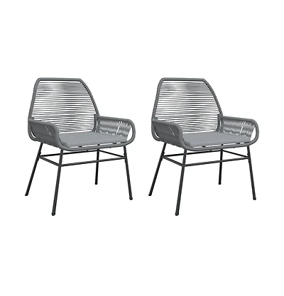 Garden Chair Grey Pe rattan Medium Durable Garden Chair